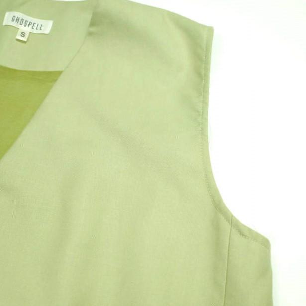 GHOSPELL ゴスペル ダブルブレストノースリーブブレザー 23GH03JKG069GRN S Light Green ジレ ノーカラー ベスト RAY BEAMS SISTER JANE |  | 04