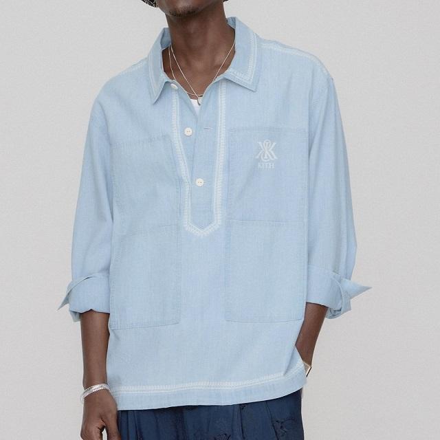 KITH NYC キスニューヨークシティ 25SS CHAMBLAY PATERSON SHIRT シャンブレーパターソンシャツ 25050060000920 M ライトインディゴ 長袖 |  | 02