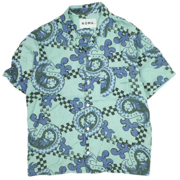 NOMA t.d. ノーマティーディー Paisley Summer Shirt ペイズリーサマーシャツ N25-SH03 3 ターコイズブルー オープンカラー アロハ 開襟 | 
