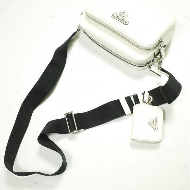 新品 PRADA プラダ イタリア製 サフィアーノレザー ショルダーバッグ 2VH170 WHITE(FOPG7 BIANCO) トライアングルロゴ カバン g23817 |  | 04