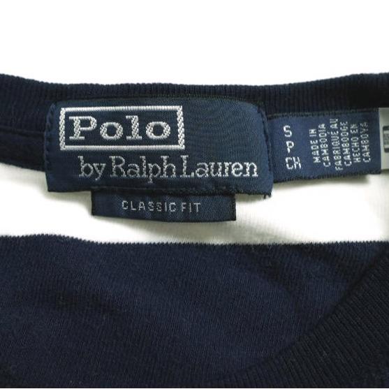 POLO RALPH LAUREN ポロ・ラルフローレン ワイドボーダーパイルロングスリーブポケットTシャツ S XS NAVY/WHITE 長袖 ロゴ刺繍 テリー |  | 02