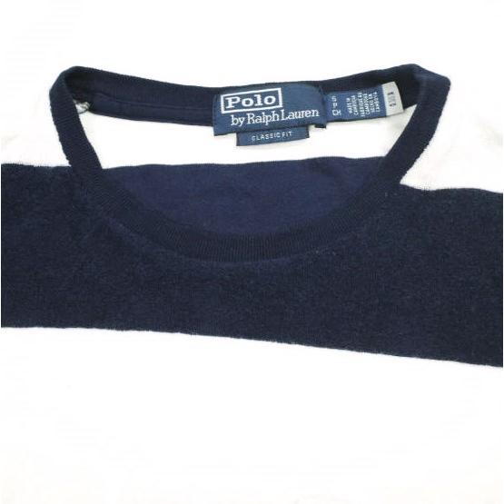 POLO RALPH LAUREN ポロ・ラルフローレン ワイドボーダーパイルロングスリーブポケットTシャツ S XS NAVY/WHITE 長袖 ロゴ刺繍 テリー |  | 03