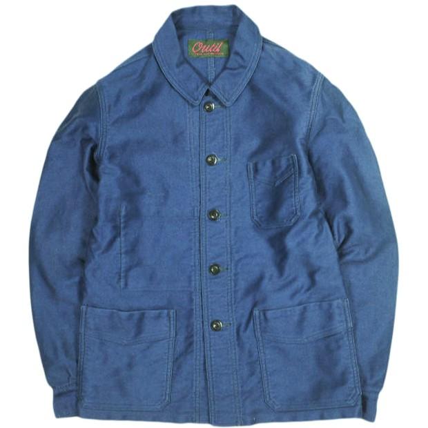 OUTIL ウティ 日本製 インディゴ染め コットンモールスキンカバーオール 1 Indigo ジャケット アウター g23848 | 