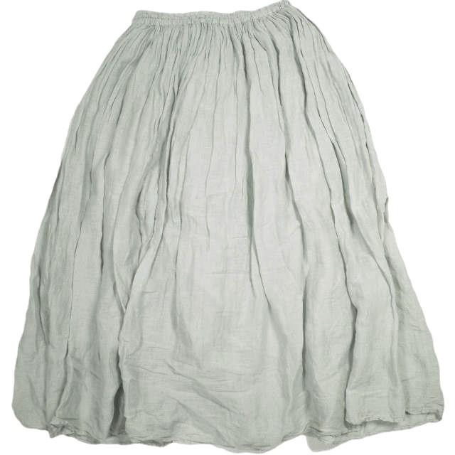 maison de soil メゾンドソイル インド製 コットンリネンギャザースカート 2 グレー ロング イージー ボトムス g23851 |  | 01