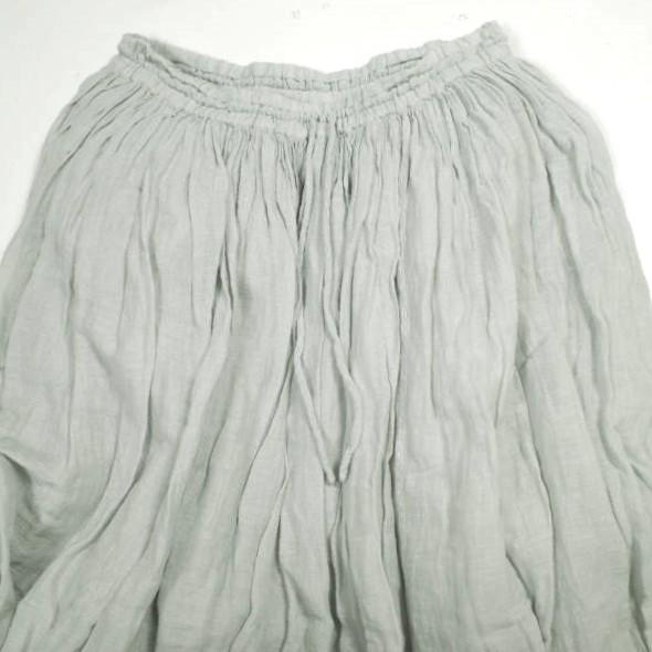 maison de soil メゾンドソイル インド製 コットンリネンギャザースカート 2 グレー ロング イージー ボトムス g23851 |  | 03