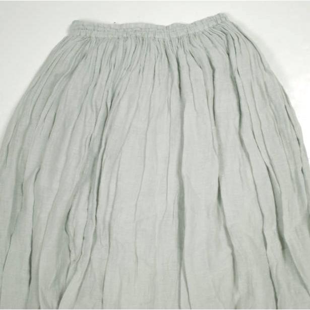 maison de soil メゾンドソイル インド製 コットンリネンギャザースカート 2 グレー ロング イージー ボトムス g23851 |  | 04