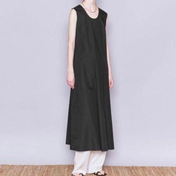 AEWEN MATOPH イウエン マトフ 23SS 日本製 Uネックワンピース 8726-215-0065 36 BLACK ユナイテッドアローズ ロング Aライン ドレス |  | 02