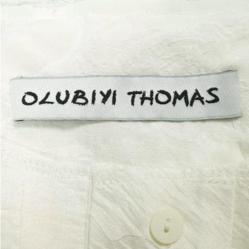 OLUBIYI THOMAS オルヴィトーマス Pleated Bib Shirt ヴィンテージファブリックジャガードプリーツシャツ 2 Off-White ロング プルオーバー |  | 03