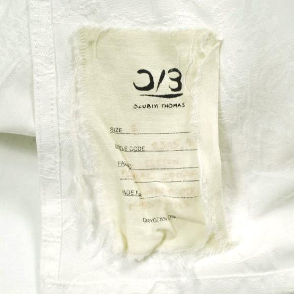 OLUBIYI THOMAS オルヴィトーマス Pleated Bib Shirt ヴィンテージファブリックジャガードプリーツシャツ 2 Off-White ロング プルオーバー |  | 07