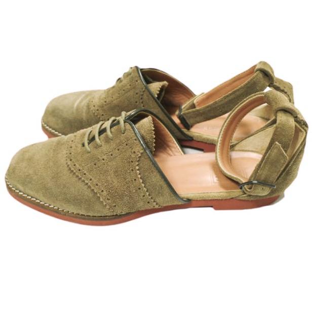 PLUSON SHOE SUPPLY プラソンシューサプライ アンクルストラップ スエードレザーシューズ 37(23.5cm) Brown FOR LADIES 革靴 サンダル |  | 01