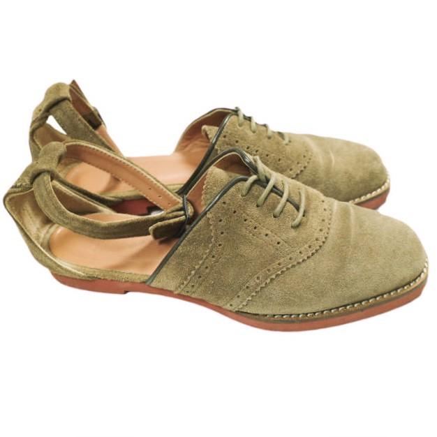 PLUSON SHOE SUPPLY プラソンシューサプライ アンクルストラップ スエードレザーシューズ 37(23.5cm) Brown FOR LADIES 革靴 サンダル |  | 02
