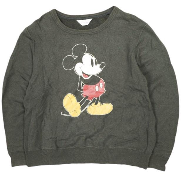 UNUSED x Disney アンユーズド ディズニー 別注 Mickey Mouse sweat shirt ミッキーマウスプリントスウェット US0901 1 チャコールグレー | 