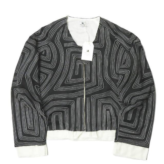 新品 SASQUATCHfabrix. 18AW PRIMITIVE NEEDLEWORK JACKET 民族刺繍ノーカラーブルゾン 18AW