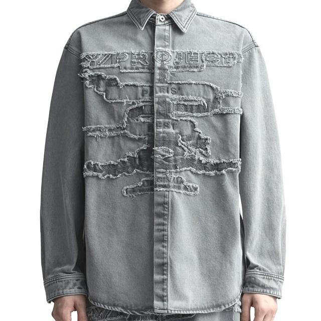 Y/PROJECT ワイプロジェクト 24AW Evergreen Paris' Best Patch Denim Shirt エバーグリーン パリベストパッチ デニムシャツ 207SI002 M |  | 02