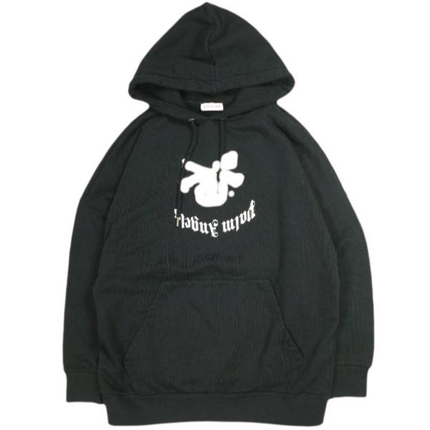 美品 ☆ パームエンジェルス☆オーバープリントスウェットパーカーXL Palm Angels パームエンジェルス SKULL HOODIE スカルロゴ オーバー