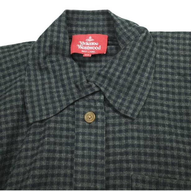Vivienne Westwood Red Label ヴィヴィアンウエストウッド オーブ刺繍チェックシャツワンピース 17-12-532010 Gray/Navy VWW 左右非対称 |  | 02