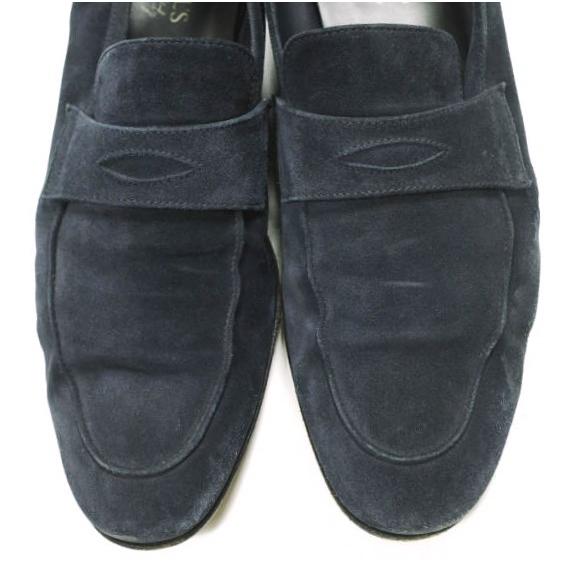 DOUCAL'S デュカルス イタリア製 スエードペニーローファー 42(27cm) ネイビー コイン シューズ g23955 |  | 04