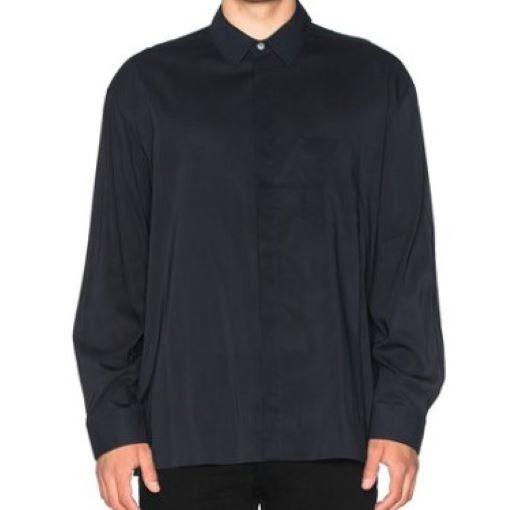 Acne Studios アクネストゥディオズ SILVIO TECH SHIRT 比翼フロント レーヨンシャツ 44 Dark Navy 長袖 トップス g23956 |  | 02