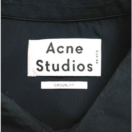 Acne Studios アクネストゥディオズ SILVIO TECH SHIRT 比翼フロント レーヨンシャツ 44 Dark Navy 長袖 トップス g23956 |  | 03