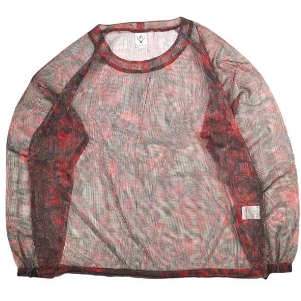 South2 West8 サウスツーウェストエイト S2W8 Bush Crew Neck Shirt - Lightweight Mesh クルーネックブッシュシャツ MR689 S RED メッシュ | 