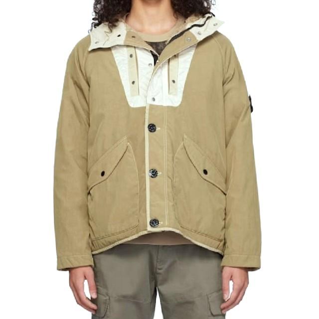 STONE ISLAND ストーンアイランド 24AW NYLON PANAMA WITH NEW SILK LIGHT GARMENT DYED ボアフーデッドジャケット 8115Q0819 XL Biscuit |  | 02