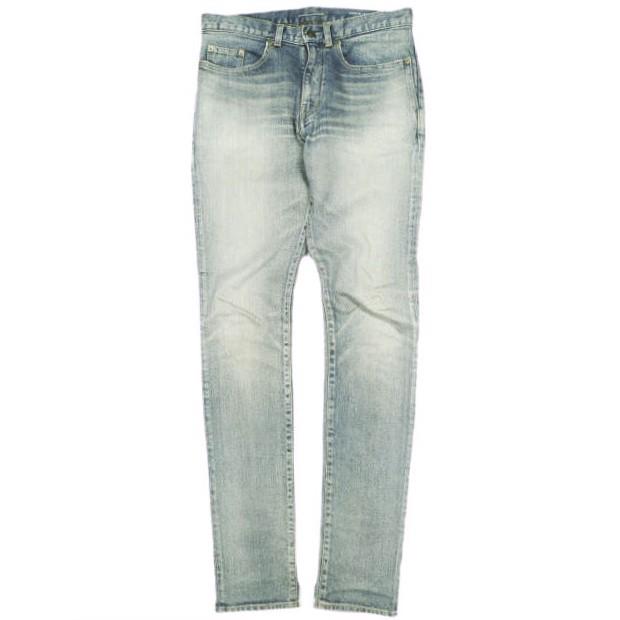 SAINT LAURENT サンローラン 日本製 D02 WHISKERED SKINNY JEANS ヴィンテージ加工スキニーデニムパンツ 527389 YB477 30 Indigo ジーンズ | 