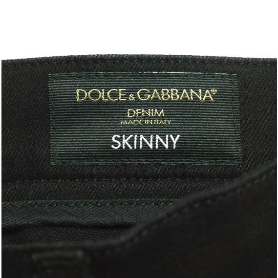DOLCE＆GABBANA ドルチェアンドガッバーナ イタリア製 ロゴプレート付き ブラックスキニーデニムパンツ GY07LD / G8GW6 48 Black ジーンズ |  | 02