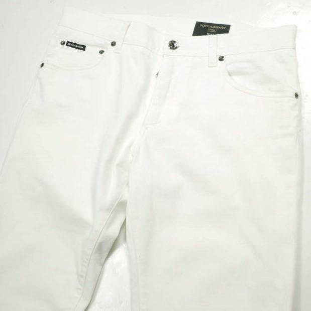 DOLCE＆GABBANA ドルチェアンドガッバーナ ロゴプレート付き ホワイトスリムデニムパンツ GY07CD / G8JR8 48 WHITE スキニー ジーンズ |  | 04