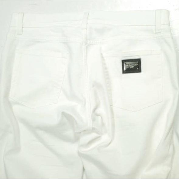 DOLCE＆GABBANA ドルチェアンドガッバーナ ロゴプレート付き ホワイトスリムデニムパンツ GY07CD / G8JR8 48 WHITE スキニー ジーンズ |  | 06