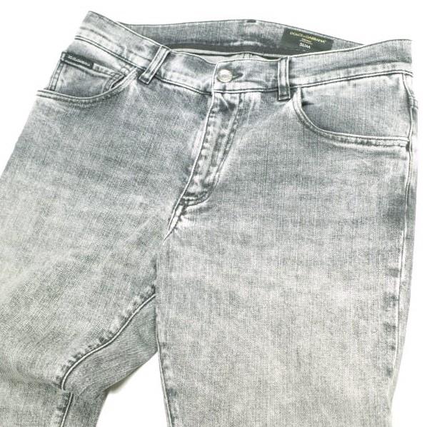 DOLCE＆GABBANA ドルチェアンドガッバーナ イタリア製 ロゴプレート付き スリムデニムパンツ 48 GRAY ローライズ スキニー ジーンズ |  | 03