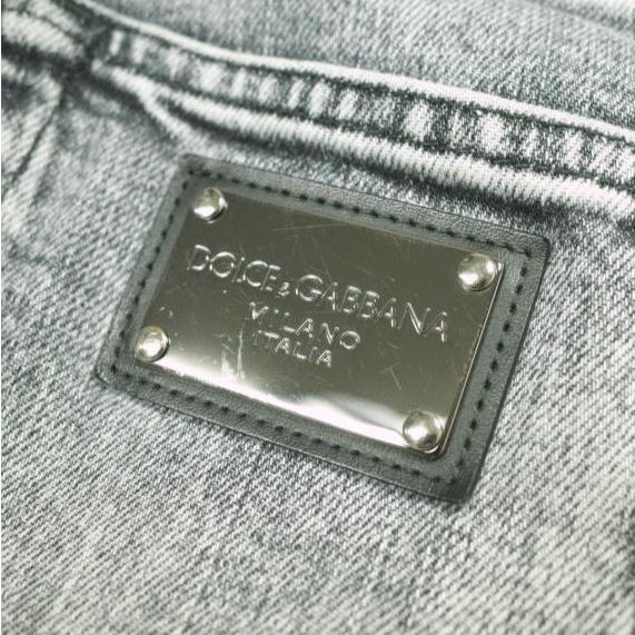 DOLCE＆GABBANA ドルチェアンドガッバーナ イタリア製 ロゴプレート付き スリムデニムパンツ 48 GRAY ローライズ スキニー ジーンズ |  | 06