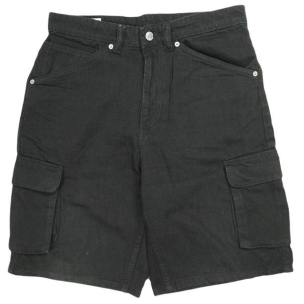 ZARA ザラ DENIM CARGO SHORT ブラックデニムカーゴショーツ 4806/418/406 40 BLACK ショートパンツ ボトムス g24026 | 