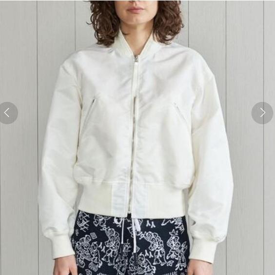 H BEAUTY＆YOUTH エイチ ビューティーアンドユース 日本製 NYLON TWILL SHORT MA-1 JACKET フライトジャケット 1625-243-4698 S OFF WHITE |  | 02
