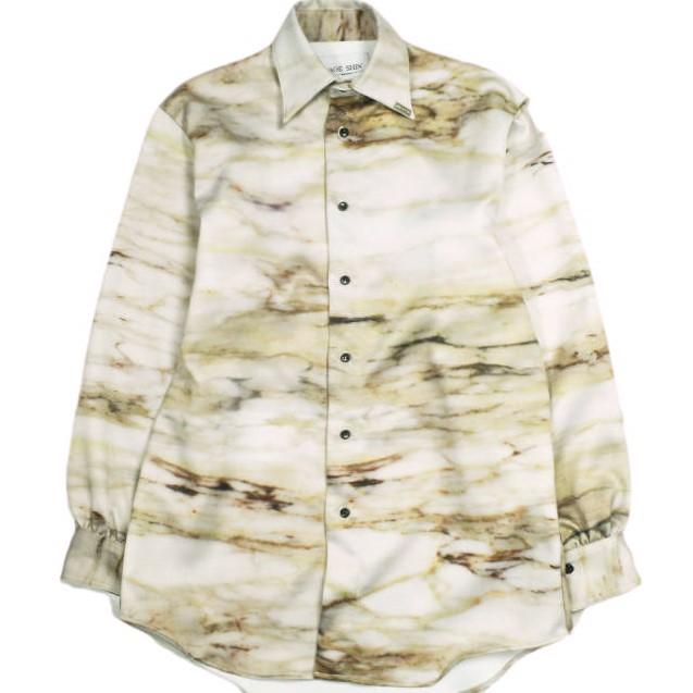 MIKAGE SHIN ミカゲシン 22AW 日本製 OPEN SLEEVE SHIRT グラフィックプリントオープンスリーブシャツ 22AW-0405 0 BEIGE 長袖 g24088 | 