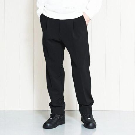 H BEAUTY＆YOUTH エイチ DOUBLE CLOTH 1P TAPERED PANTS ダブルクロス1プリーツテーパードパンツ 1214-177-7785 M BLACK スラックス |  | 02