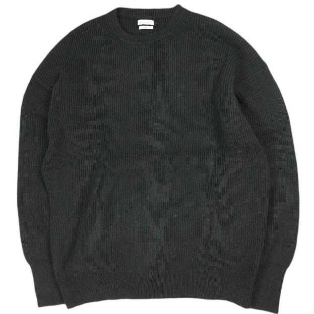 Steven Alan スティーブンアラン 23AW コットンカシミヤクルーネックニット LOOSE 8113-136-0392 M BLACK セーター プルオーバー トップス | 