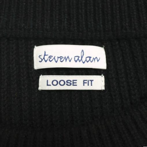Steven Alan スティーブンアラン 23AW コットンカシミヤクルーネックニット LOOSE 8113-136-0392 M BLACK セーター プルオーバー トップス |  | 03