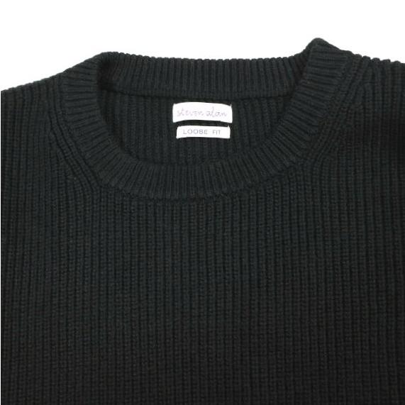 Steven Alan スティーブンアラン 23AW コットンカシミヤクルーネックニット LOOSE 8113-136-0392 M BLACK セーター プルオーバー トップス |  | 04