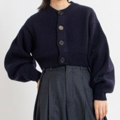 INSCRIRE アンスクリア 24AW Cropped cardigan ローゲージウールクロップドカーディガン I24AW-K11 Free NAVY ニット トップス g24132 |  | 02