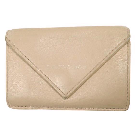 BALENCIAGA バレンシアガ PAPER TINY 三つ折り財布 391446 DLQ0N ベージュ レザー ミニウォレット g24149 | 