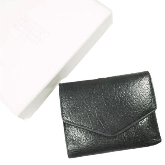 Maison Margiela 11 メゾンマルジェラ ENVELOPE WALLET 3つ折り財布 小銭入れ付き S56UI0136 P0399 Black レザーウォレット ユニセックス | 