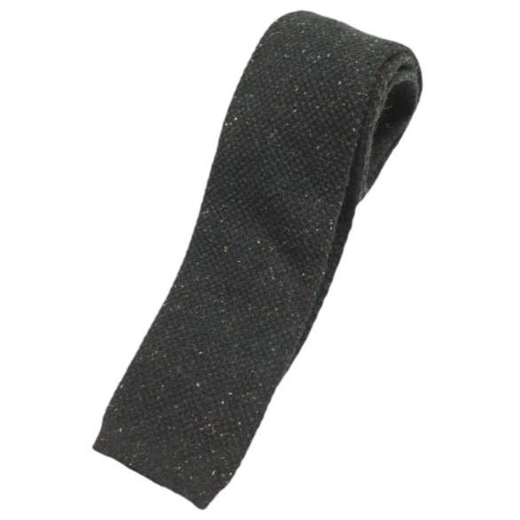 District UNITED ARROWS ディストリクト ユナイテッドアローズ イタリア製 ウールネップニットタイ BLACK ネクタイ g24159 | 