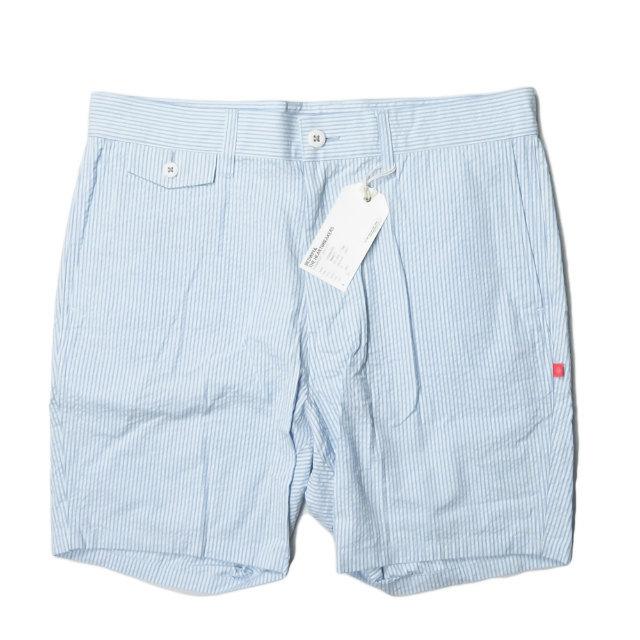 新品 BEDWIN ＆ THE HEARTBREAKERS ベドウィン 4/L SEERSUCKER PANTS 「MANI」 シアサッカーストライプショーツ 3 SAX パンツ g2416 | 