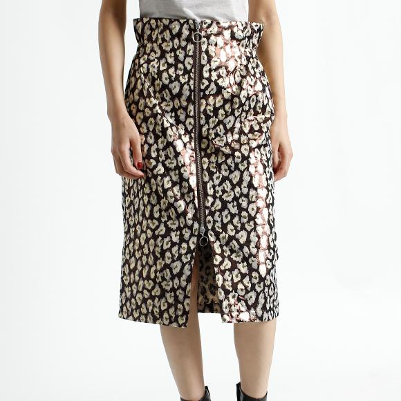 PHEENY フィーニー 日本製 Leopard Jacquared Font Zip Skirt レオパードラメスカート PA17-SK03 2 BROWN ボトムス g24163 |  | 02