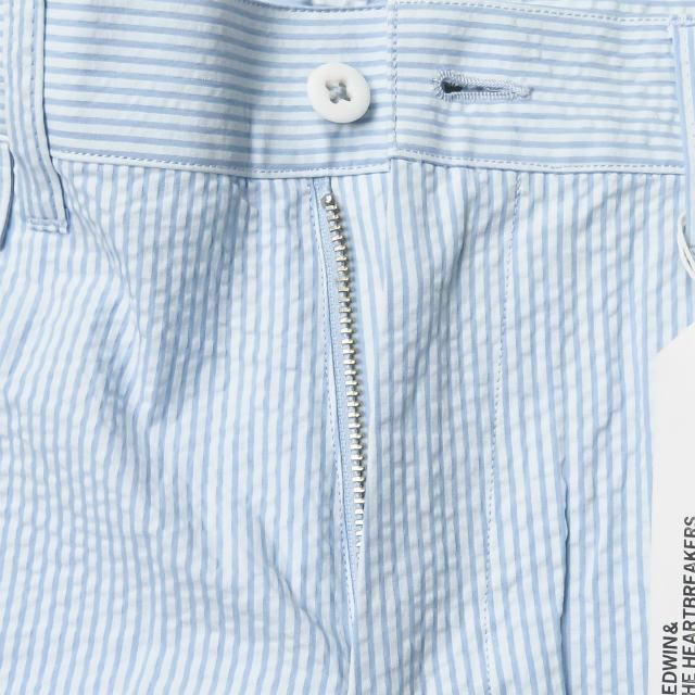 新品 BEDWIN ＆ THE HEARTBREAKERS ベドウィン 4/L SEERSUCKER PANTS 「MANI」 シアサッカーストライプショーツ 3 SAX パンツ g2416 |  | 02