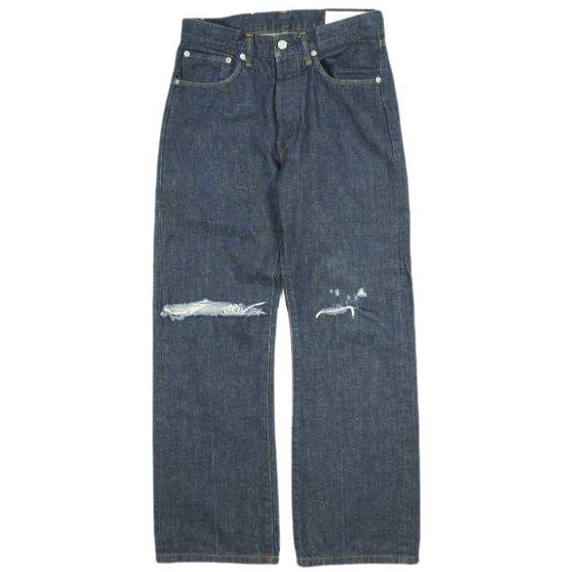 KURO x CITYSHOP クロ シティショップ 22AW 別注 日本製 クラッシュ加工 セルビッチデニムパンツ 28 Indigo ボタンフライ ジーンズ DENIM | 