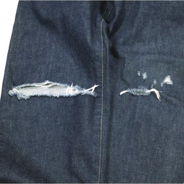 KURO x CITYSHOP クロ シティショップ 22AW 別注 日本製 クラッシュ加工 セルビッチデニムパンツ 28 Indigo ボタンフライ ジーンズ DENIM |  | 05