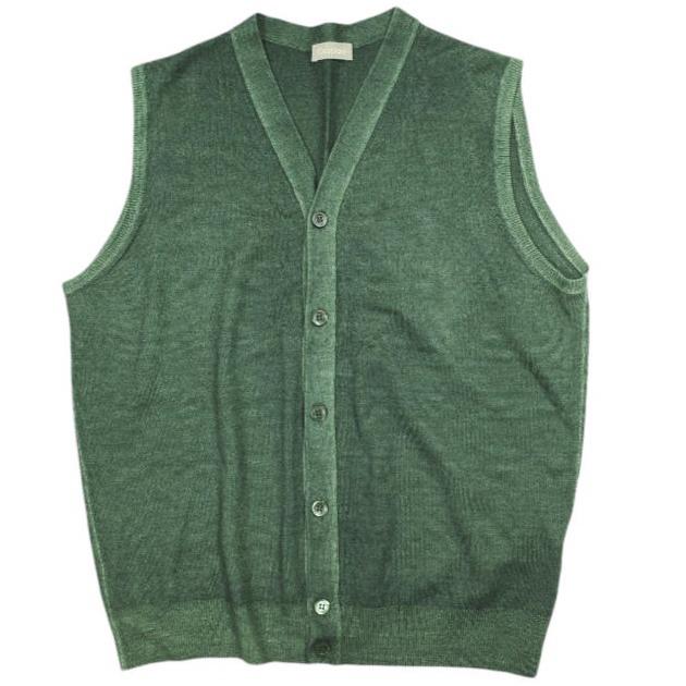 CRUCIANI クルチアーニ イタリア製 ウールハイゲージVネックニットベスト CU4054 48 グリーン ジレ トップス g24234 | 
