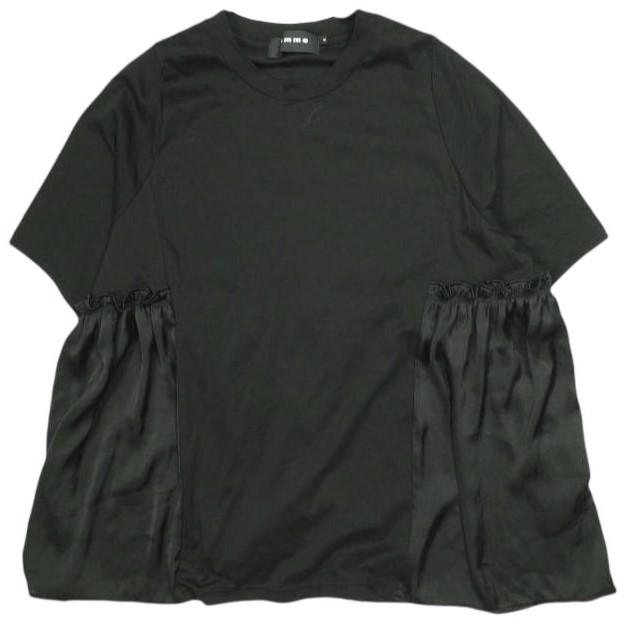 gomme ゴム 24SS 日本製 ファインスムースサイドギャザーＴ GGT41-116 M BLACK 半袖 Tシャツ カットソー トップス g24243 | 