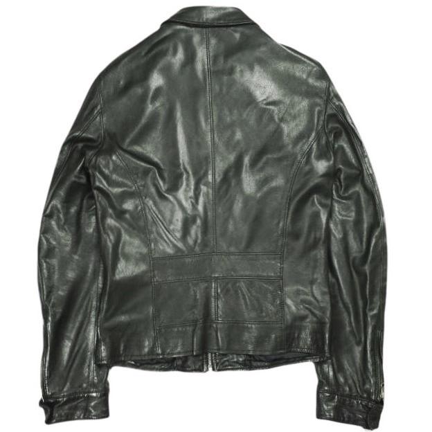 DOLCE＆GABBANA ドルチェアンドガッバーナ イタリア製 ラムスキン レザージャケット G9N91L / FULS8 46 ブラック シングルライダース |  | 01